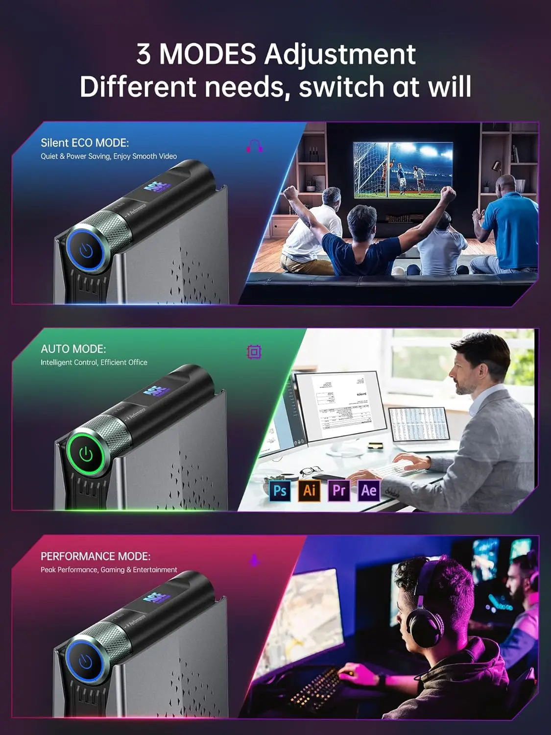 KAMRUI Mini Gaming PC R7 H255 16GB LPDDR5 512GB M.2 PCIe4.0 SSD Wifi6E BT5.2 2.5G LAN Radeon 780M 8K Win11pro Desktop Computer