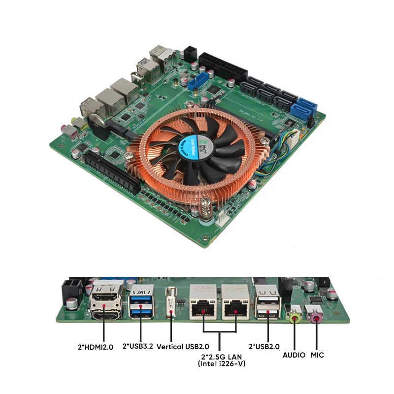 Topton 8-Bay NAS Motherboard AMD Ryzen 9 5900HX 7 5800H/5825U - 8*SATA 3*NVMe 2*2.5G LAN 1*PCIE3.0 8X 2*DDR4 - Gaming & Firewall