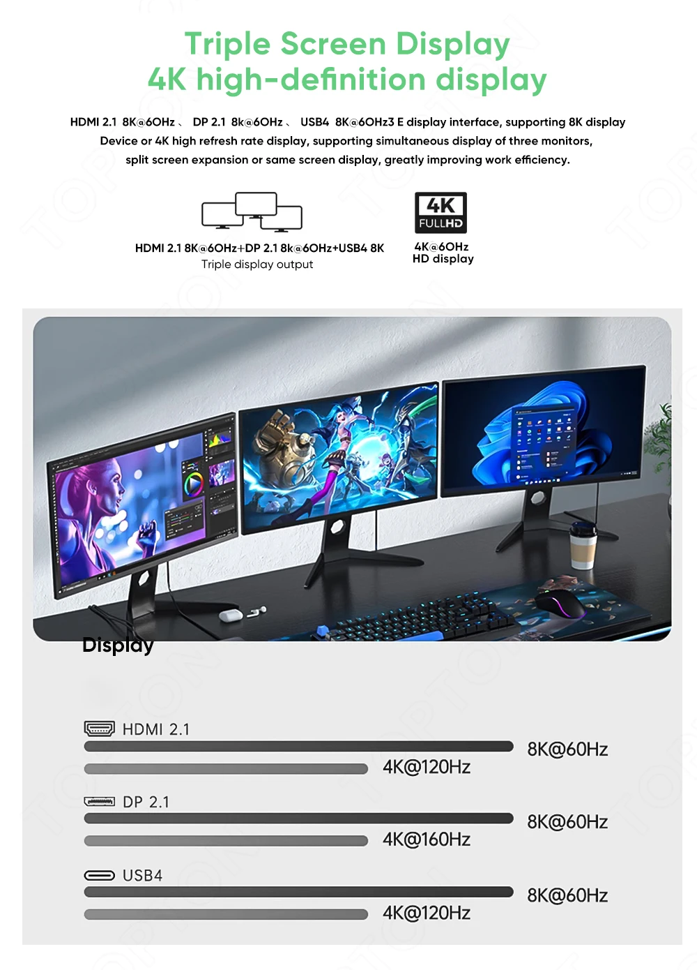AI 9 H 465 ES AMD Gaming Mini PC Ryzen AI 9 HX 370 ES 7 PRO 350 ES 5 340 ES OCuLink USB4 2x2.5G LAN Desktop Computer Windows 11
