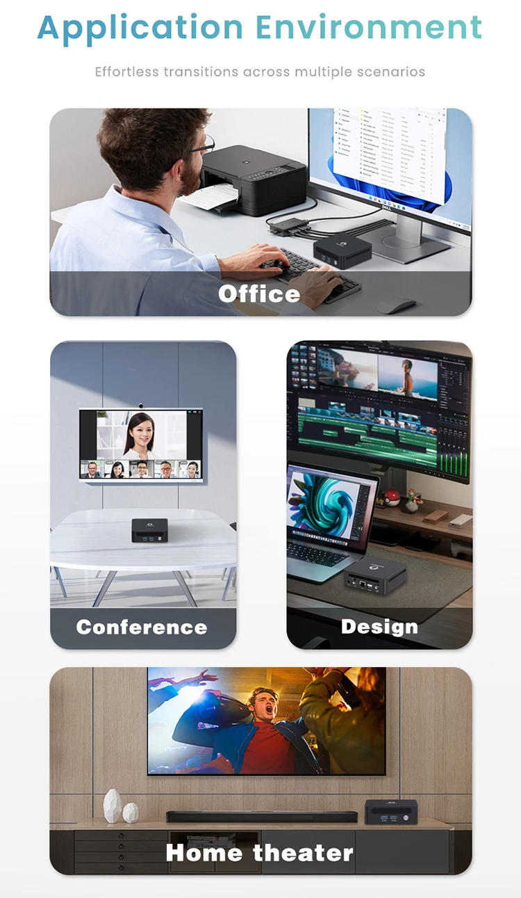 GenMachine Ryzen 7 7840U 6800U 6800H USB4 2.5G LAN Mini PC Windows 11 LPDDR5 24G 6400Mhz WIFI6 Mini Pc Diy Gaming Computer