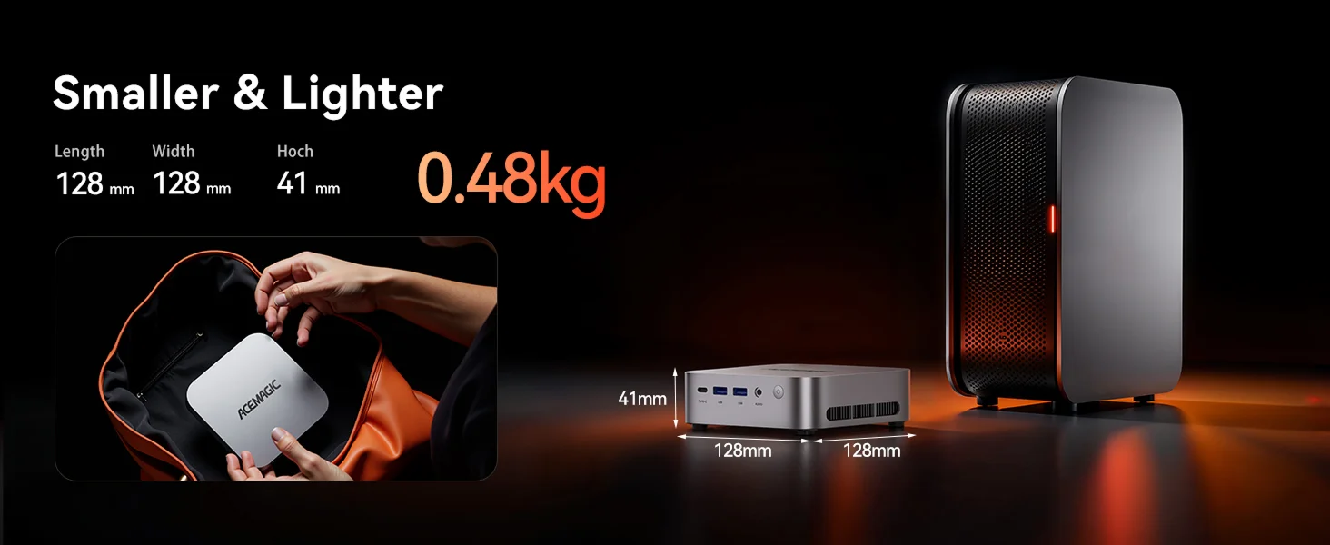 ACEMAGIC Mini PC AMD Ryzen 7 7735HS 16GB RAM 512GB SSD Windows 11 Pro Mini Computer 4K Triple Display, WiFi 6 BT 5.2 Expandable