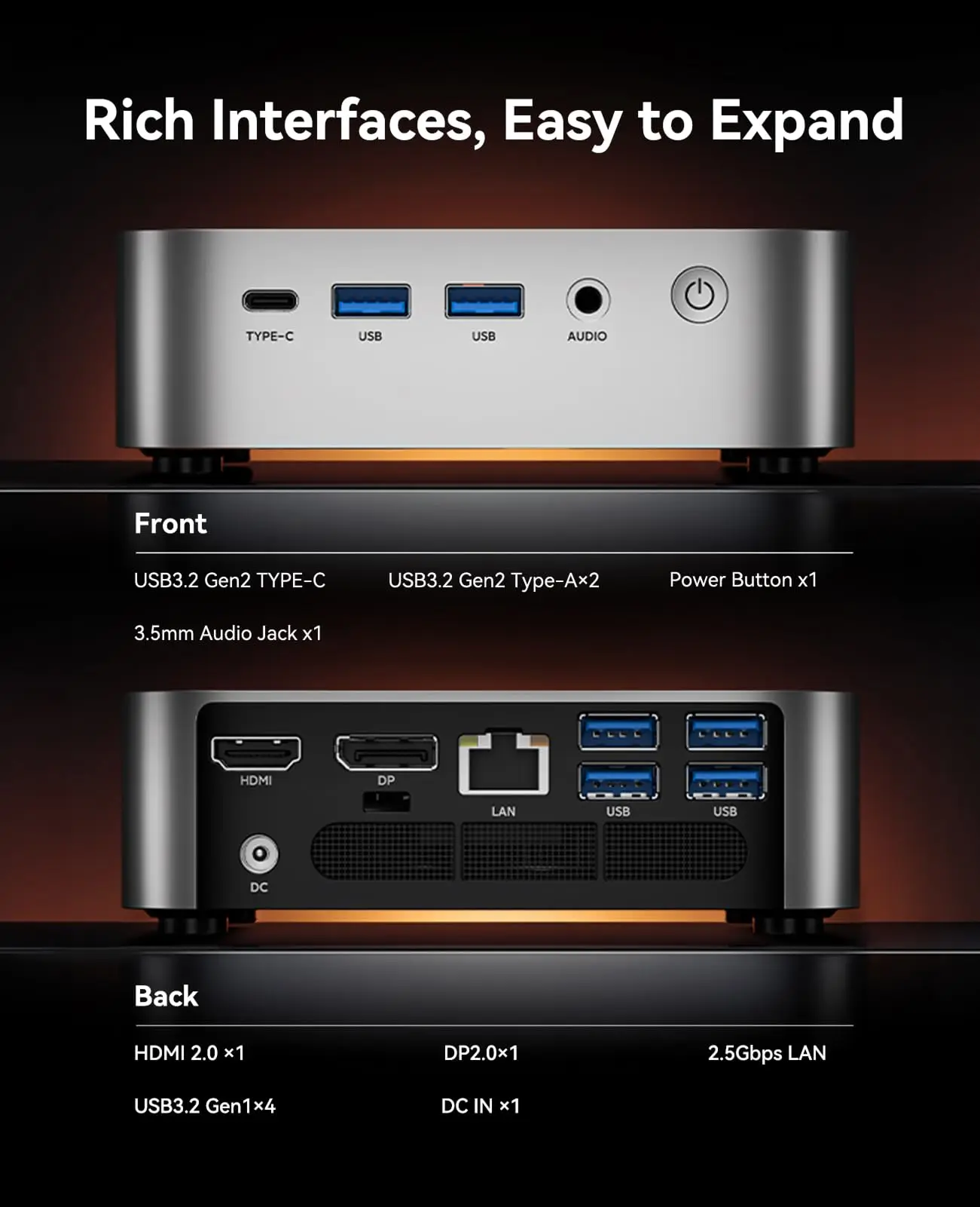 ACEMAGIC Mini PC AMD Ryzen 7 7735HS 16GB RAM 512GB SSD Windows 11 Pro Mini Computer 4K Triple Display, WiFi 6 BT 5.2 Expandable