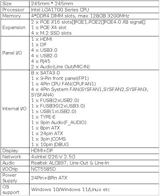 Topton 8-Bay NAS M-ATX Motherboard Z690 LGA1700 12-14th Gen Intel CPU 4xDDR4 8xSATA 4xNVMe 4x2.5G LAN 3xPCIE Firewall Server Boa