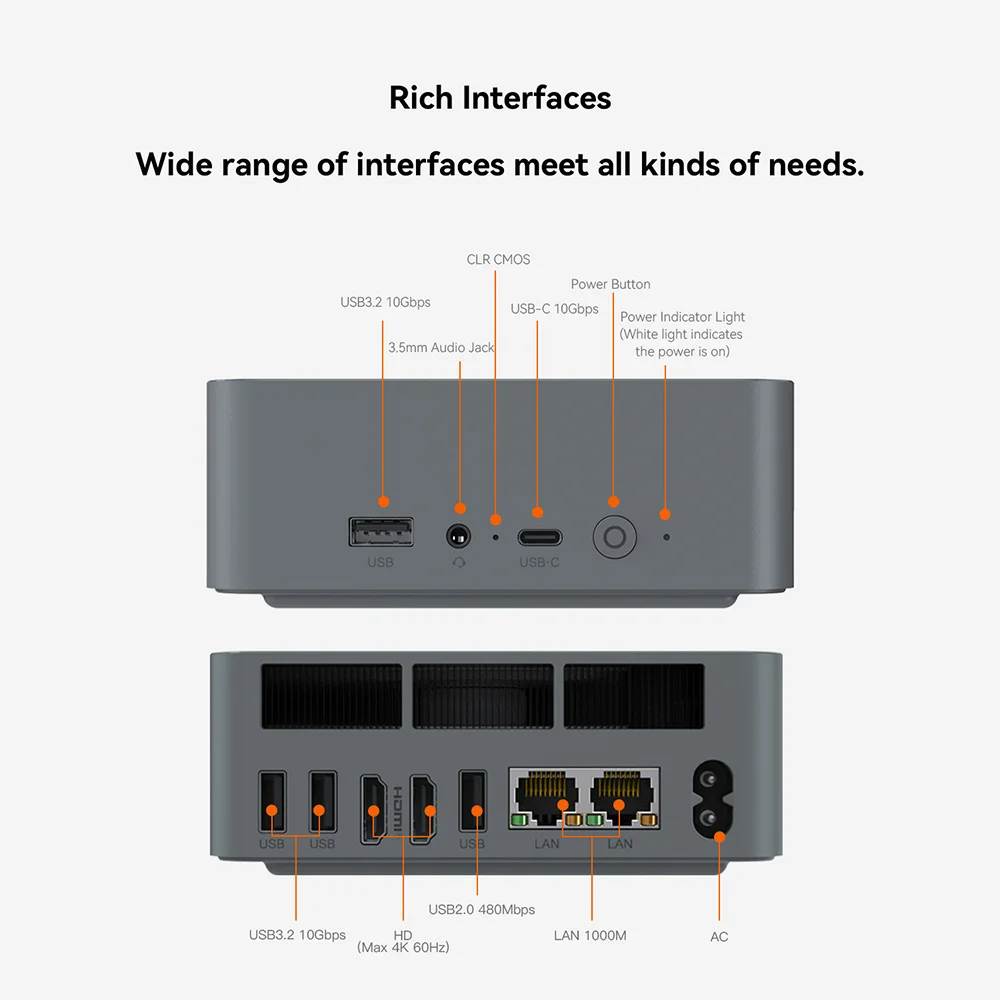 Beelink EQR7 AMD R7 7735U EQR6 R5 6600U EQR5 R5 5500U Mini PC DDR4 16G RAM 500G SSD Windows 11 WiFi6 4K 1000M Desktop Computer