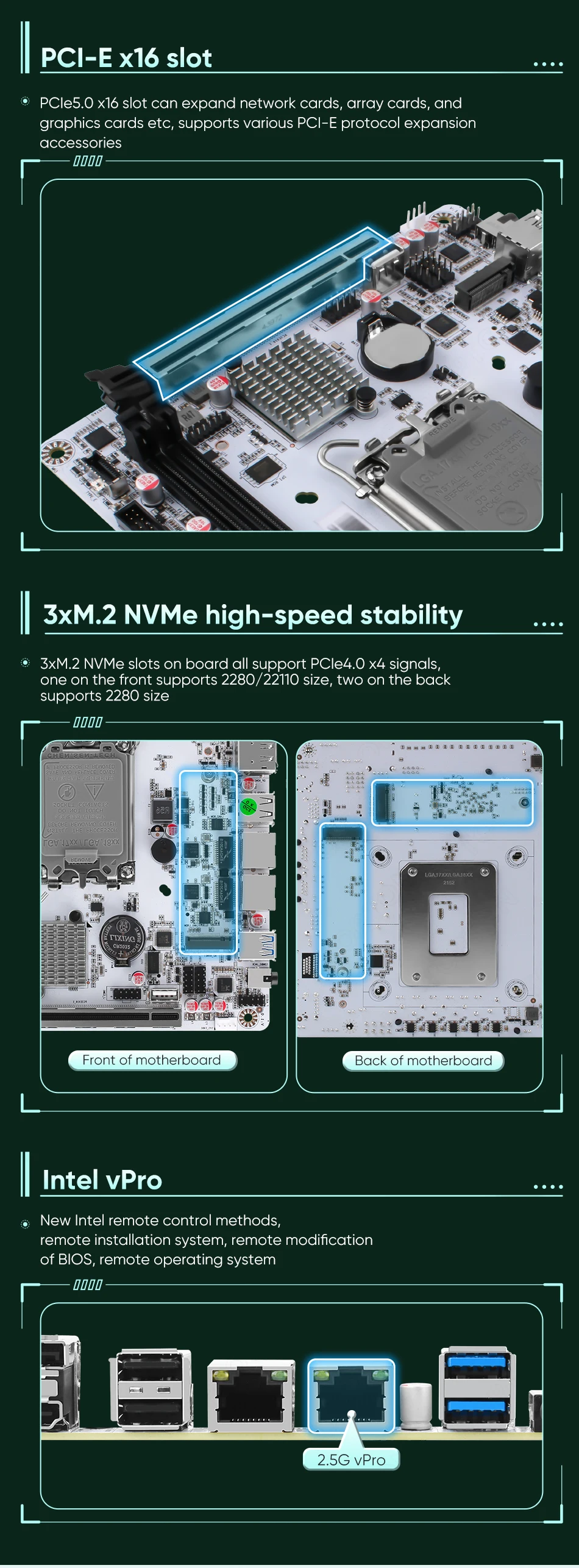 Q670 Plus Intel VPro 8-Bay NAS Motherboard 12/13/14th Gen LGA1700 CPU 3*NVMe 2*SFF-8643 1*PCIE5.0x16 2*DDR5 2*2.5G LAN Mainboard