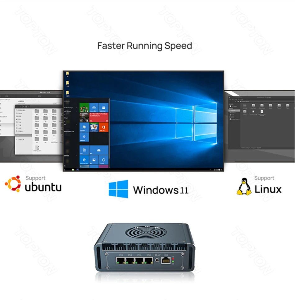 Topton Metal Firewall Router Intel I7 13620H I3 1215U U300 4x2.5G LAN I226-V DDR4 NVMe Proxmox PfSense OPNsense Mini PC Server