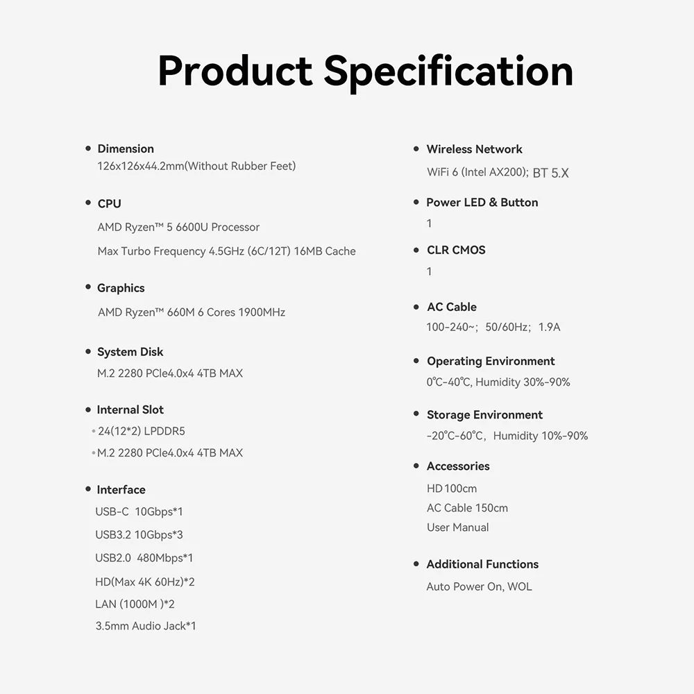 Beelink EQR5 R5 5500U DDR4 16G RAM 500G SSD EQR7 AMD R7 7735U EQR6 R5 6600U Windows 11 Mini PC 1000M WiFi6 4K Desktop Computer