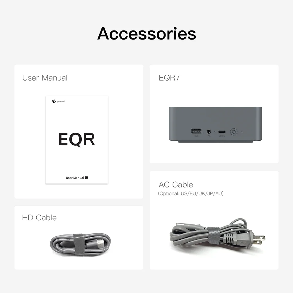 Beelink EQR5 R5 5500U DDR4 16G RAM 500G SSD EQR7 AMD R7 7735U EQR6 R5 6600U Windows 11 Mini PC 1000M WiFi6 4K Desktop Computer