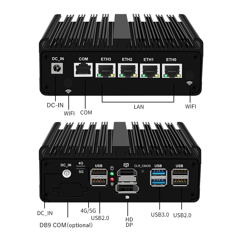 Topton pfSense Firewall Soft Router J6412 J5005 N150 4x i226-V 2.5G LAN NVMe Barebone Fanless Mini PC HDMI2.0 DP AES-NI OPNsense