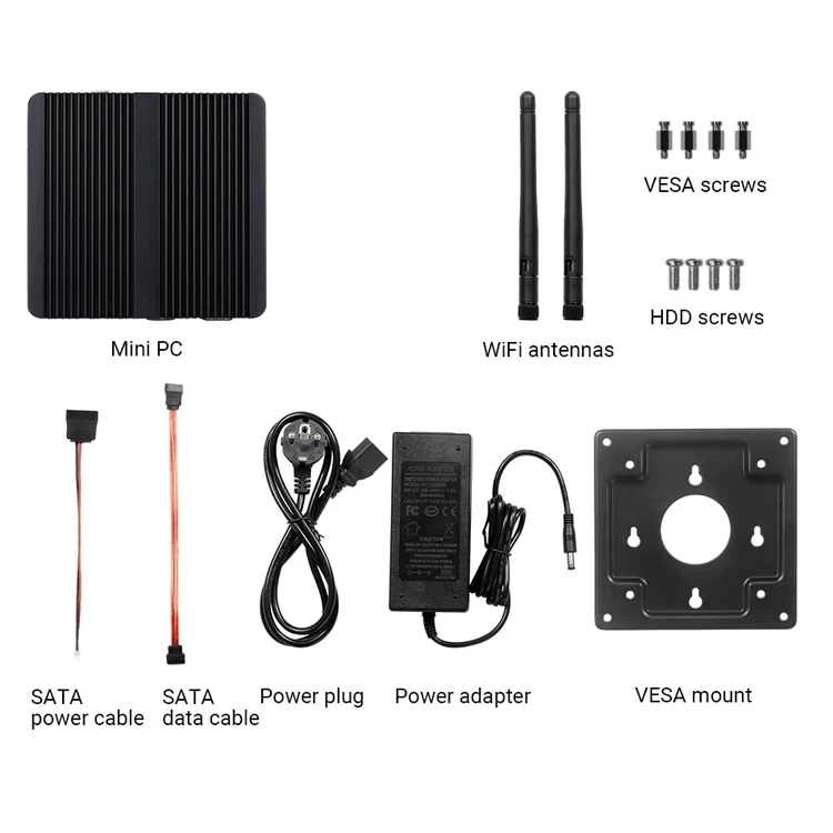 Helorpc Fanless Industrial Mini PC with Celeron N2840/N2930/J1900/J2900 Support Windows10 2xGigabit Ethernet 4xUSB WIFI Computer
