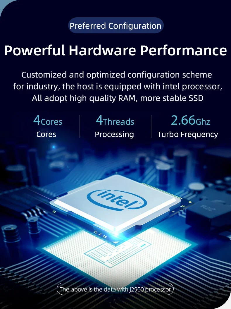 Helorpc Fanless Industrial Mini PC with Celeron N2840/N2930/J1900/J2900 Support Windows10 2xGigabit Ethernet 4xUSB WIFI Computer