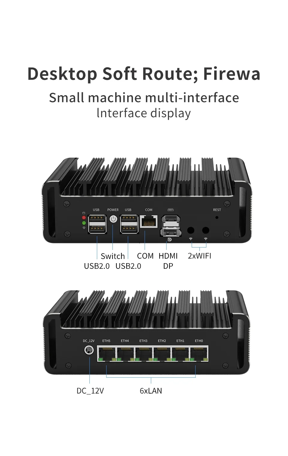 Intel I3 N300 3 100U 6x2.5G I226-V Metal Mini PC Firewall Appliance DDR5 Industrial NAS PC Home Server PfSense OPNsense Proxmox