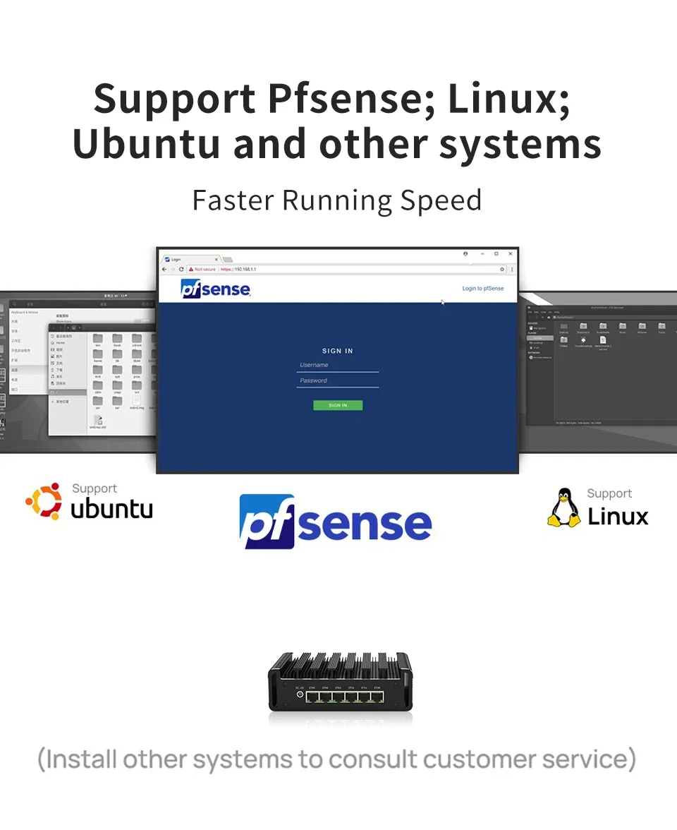 Intel I3 N300 3 100U 6x2.5G I226-V Metal Mini PC Firewall Appliance DDR5 Industrial NAS PC Home Server PfSense OPNsense Proxmox