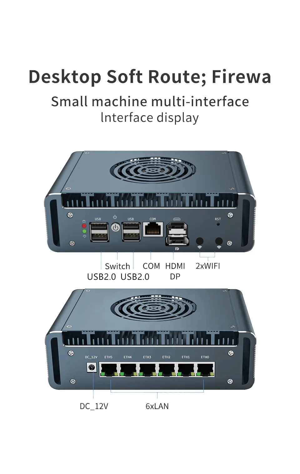 Intel I3 N300 3 100U 6x2.5G I226-V Metal Mini PC Firewall Appliance DDR5 Industrial NAS PC Home Server PfSense OPNsense Proxmox