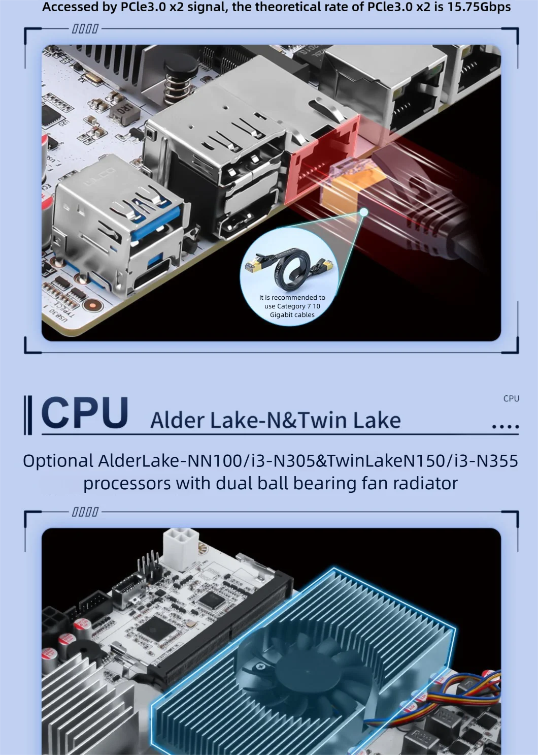 Topton 8-Bay 10G NAS Motherboard Intel i3-N300 N150 1*10G+2*2.5G LANs 2*NVMe 2*SFF-8643 to 8*SATA Type-C Firewall ITX Mainboard