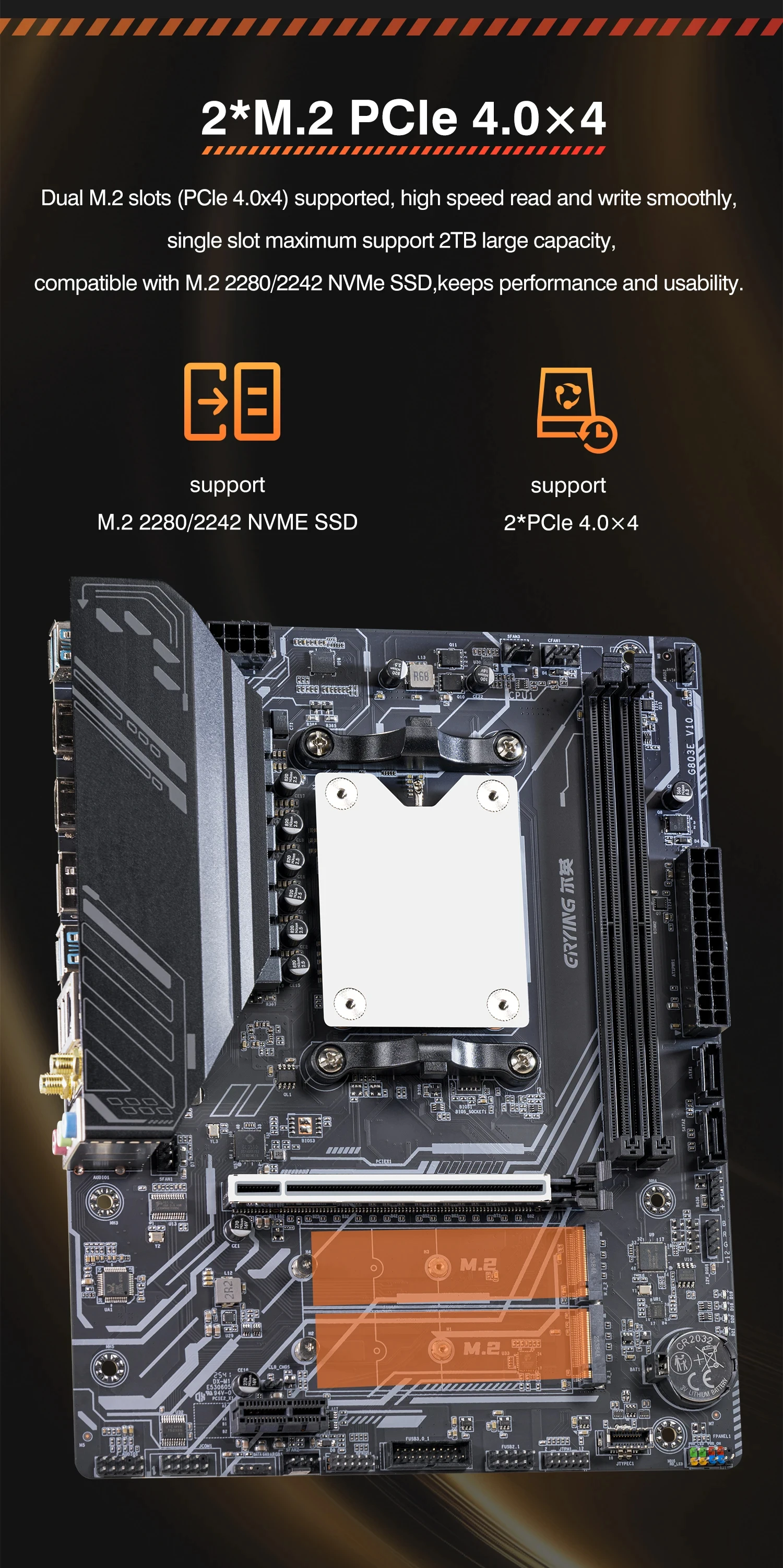 ERYING AMD Motherboard M-ATX with Onboard Ryzen 9 7845HX / 7940HX / 7945HX / 8945HX DDR5 RAM SATA Port WIFI6E BT5.2 ARGB