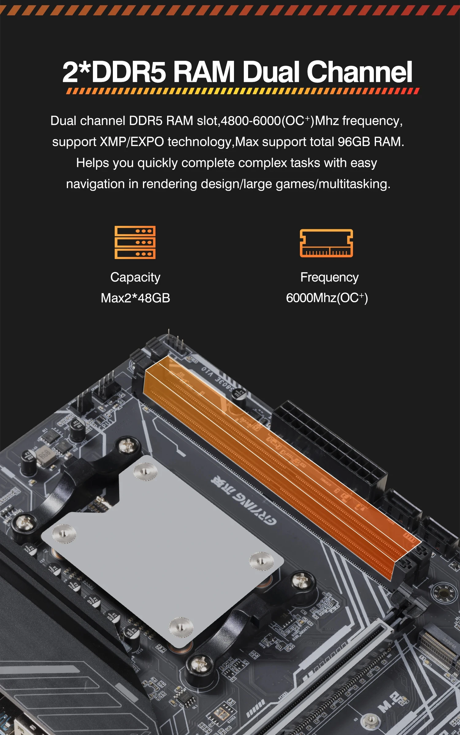 ERYING AMD Motherboard M-ATX with Onboard Ryzen 9 7845HX / 7940HX / 7945HX / 8945HX DDR5 RAM SATA Port WIFI6E BT5.2 ARGB