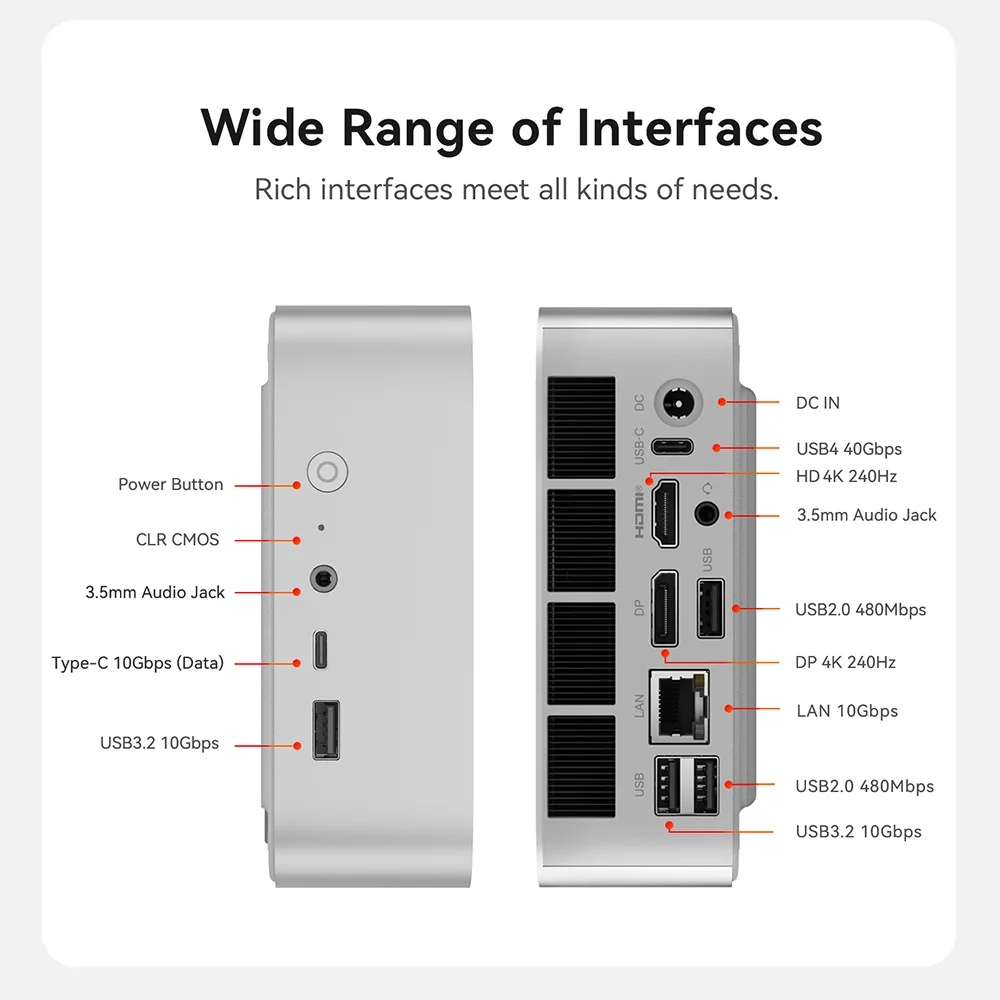 New Beelink SER9 Pro/SER10 Max Ryzen AI9 HX370/HX470 Powerful AI PC 32G 1T SER8 8745HS 8845HS Mini Gaming PC Desktop Computer