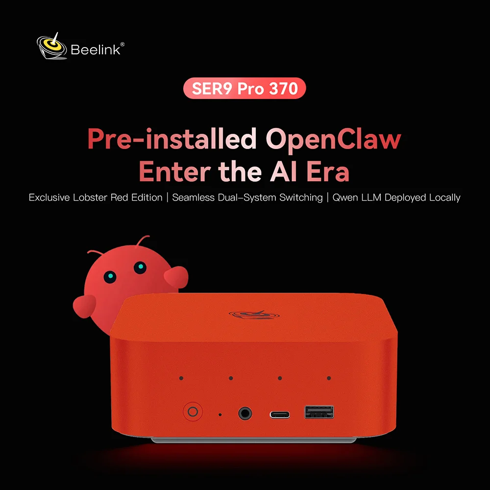 New Beelink SER9 Pro/SER10 Max Ryzen AI9 HX370/HX470 Powerful AI PC 32G 1T SER8 8745HS 8845HS Mini Gaming PC Desktop Computer