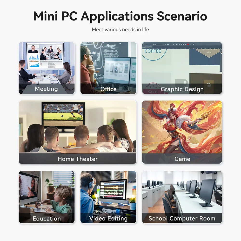 Beelink SER5 AMD Ryzen5 5500U R3 3200U DDR4 16G 500G SER5 Max Ryzen7 6800U/7735HS Mini PC Win 11 4K WIFI6 Type-C Gaming Computer