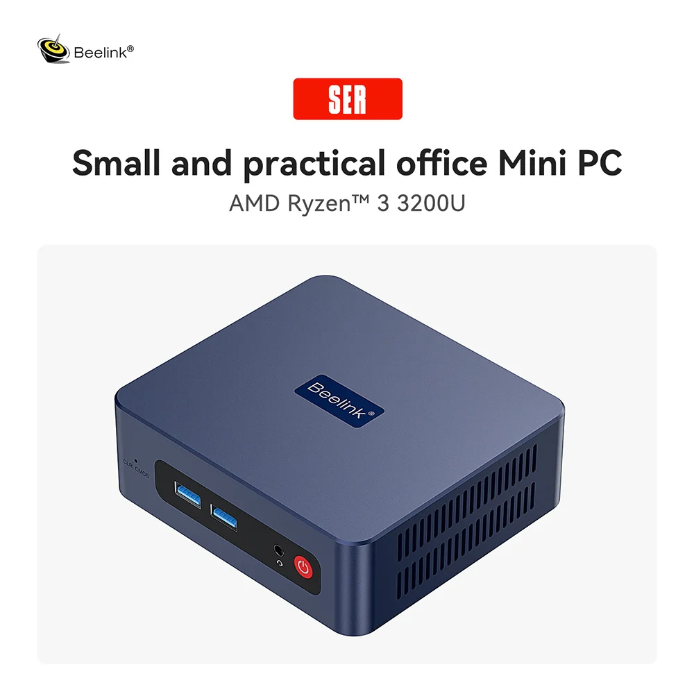Beelink SER5 AMD Ryzen5 5500U R3 3200U DDR4 16G 500G SER5 Max Ryzen7 6800U/7735HS Mini PC Win 11 4K WIFI6 Type-C Gaming Computer