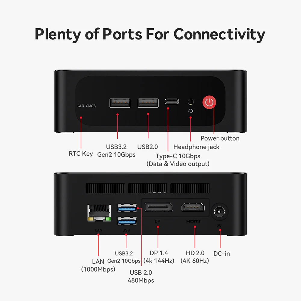 Beelink SER5 AMD Ryzen5 5500U R3 3200U DDR4 16G 500G SER5 Max Ryzen7 6800U/7735HS Mini PC Win 11 4K WIFI6 Type-C Gaming Computer