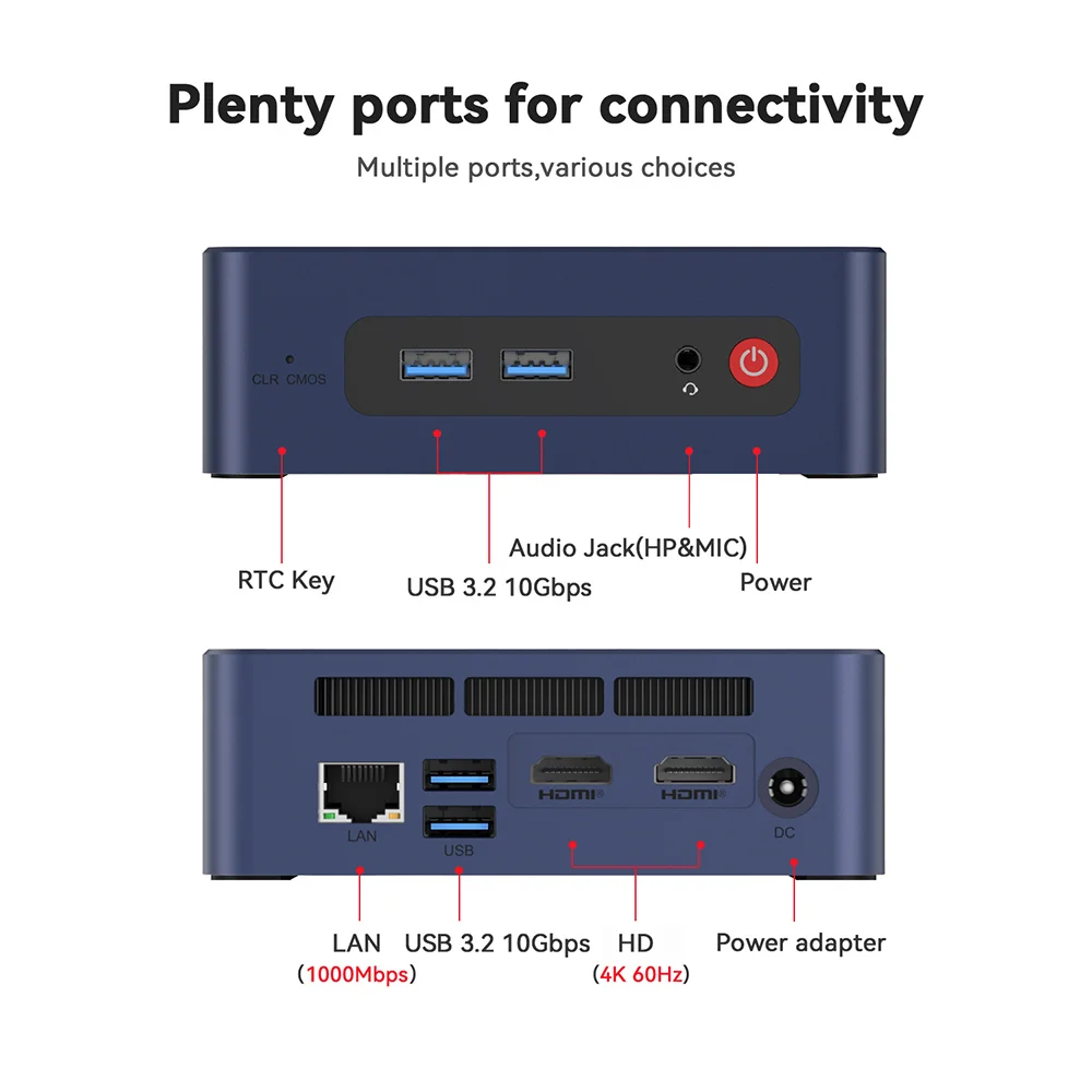 Beelink SER5 AMD Ryzen5 5500U R3 3200U DDR4 16G 500G SER5 Max Ryzen7 6800U/7735HS Mini PC Win 11 4K WIFI6 Type-C Gaming Computer