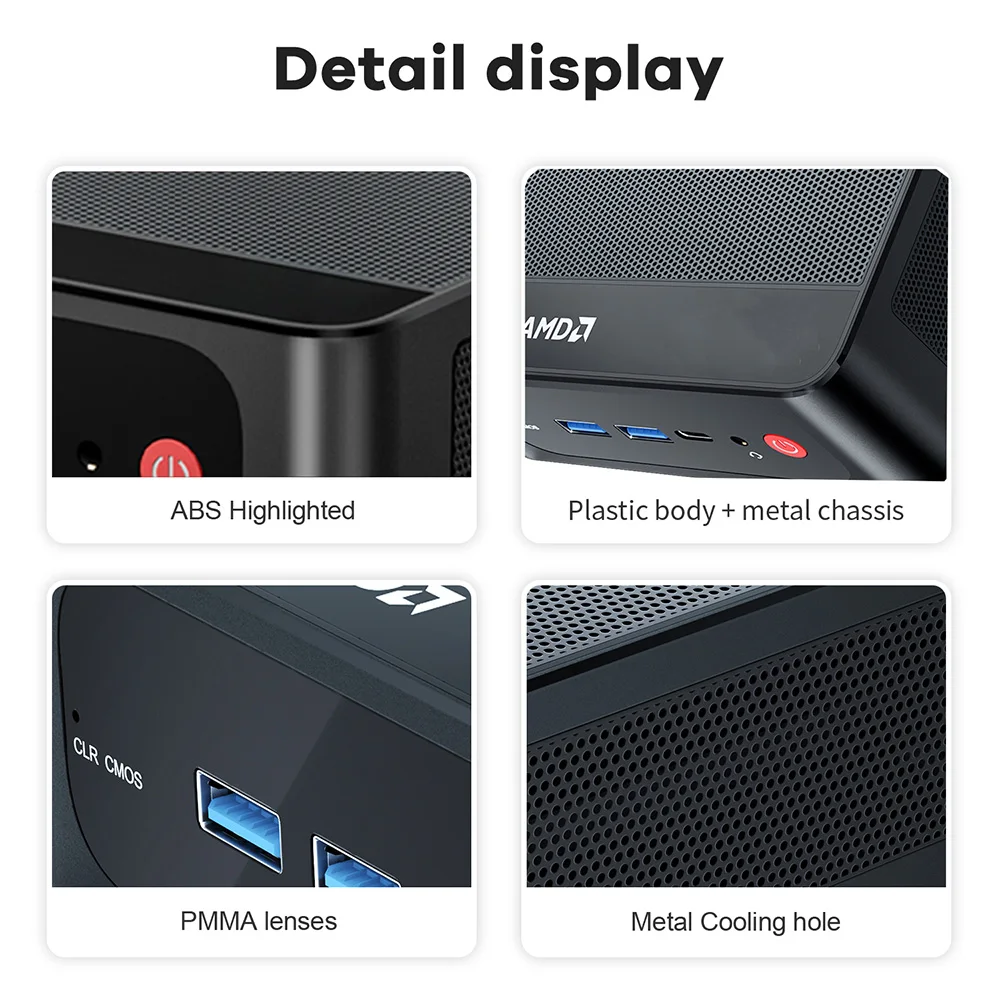 Beelink SER5 AMD Ryzen5 5500U R3 3200U DDR4 16G 500G SER5 Max Ryzen7 6800U/7735HS Mini PC Win 11 4K WIFI6 Type-C Gaming Computer