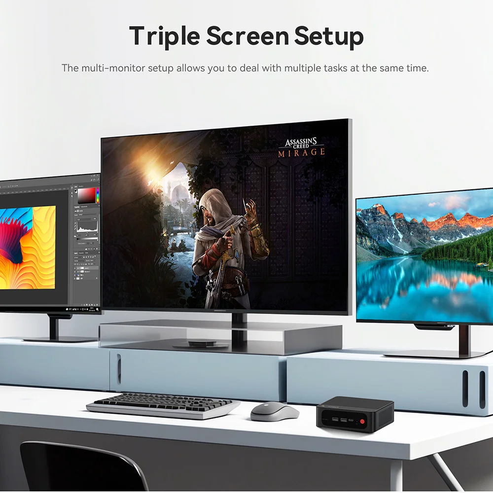 Beelink SER5 AMD Ryzen5 5500U R3 3200U DDR4 16G 500G SER5 Max Ryzen7 6800U/7735HS Mini PC Win 11 4K WIFI6 Type-C Gaming Computer
