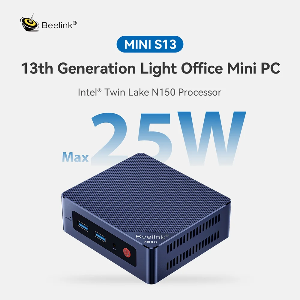 Beelink Min S N5095 S12 N95 S13 N150 Mini PC Win11 Intel 11th Gen Jasper Lake 8GB 16GB 256GB 128GB SSD Wifi BT 1000M LAN Desktop