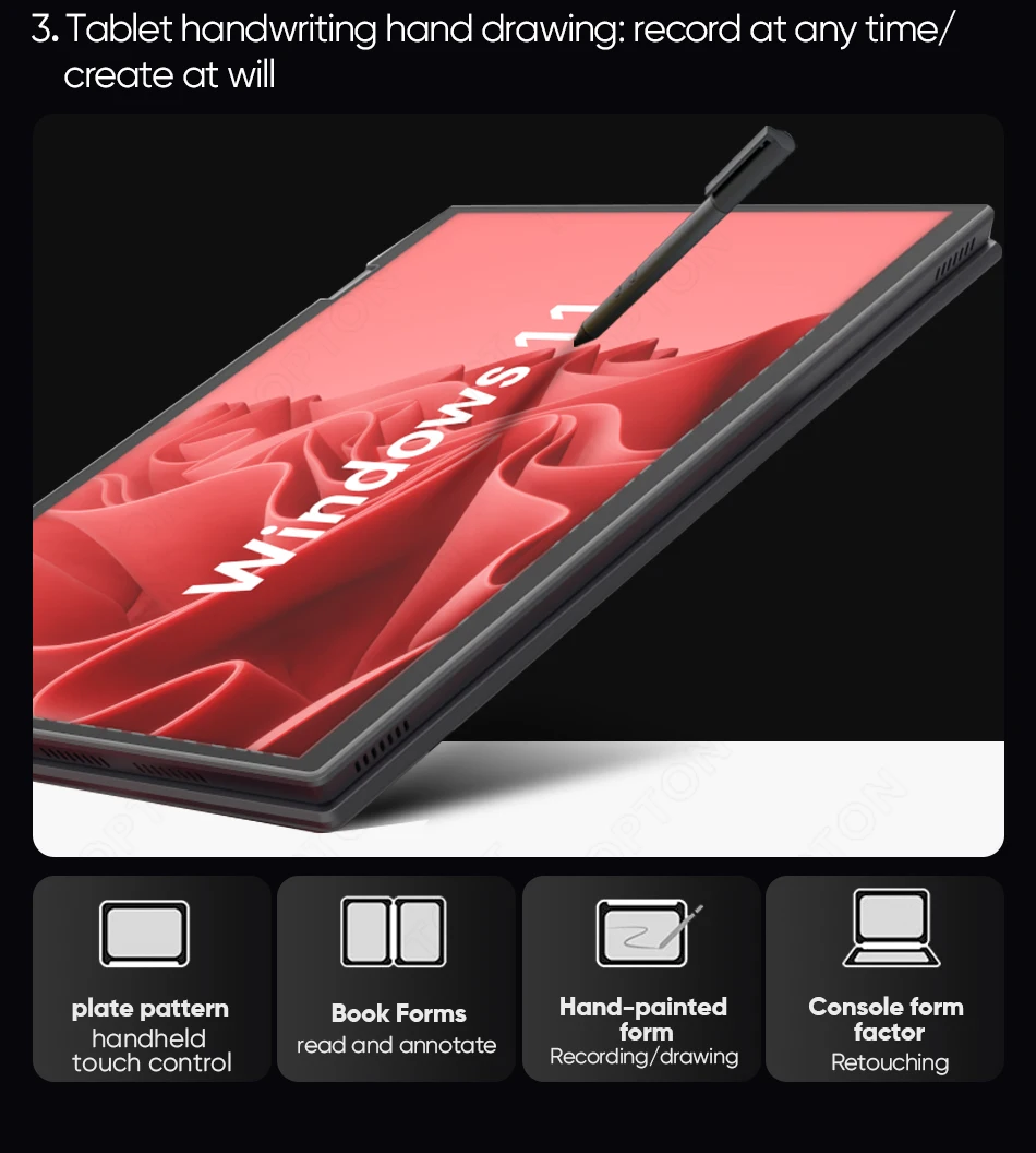 Topton L15 360° YOGA Laptop Intel N95 N100 Dual 10.5 Inch IPS Touch Screen Windows 11 2 in 1 Tablet Notebook Office Mini PC