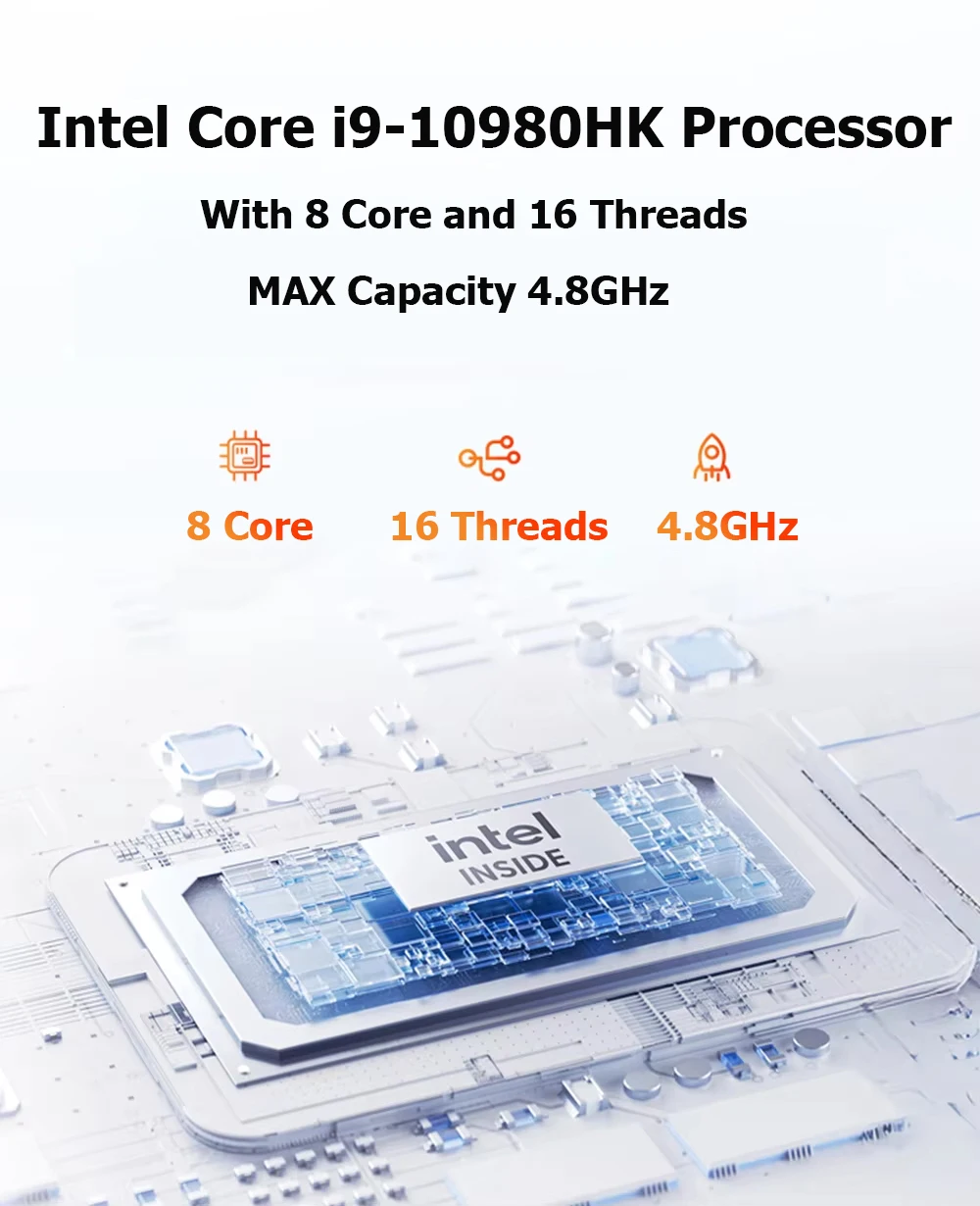 NEW Intel Core I9 10980HK 32GB RAM 1/2TB SSD Bluetooth 5.2 WiFi6 1000M Ethernet Windows 11 Gaming Office Intel I9 Mini PC