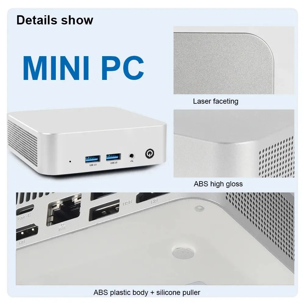 SZBOX W6 Intel N3700/N3710/N3160 Mini PC DDR 2*SATA SSD Wifi BT Pocket Office Computer Windows 10 Desk Computer