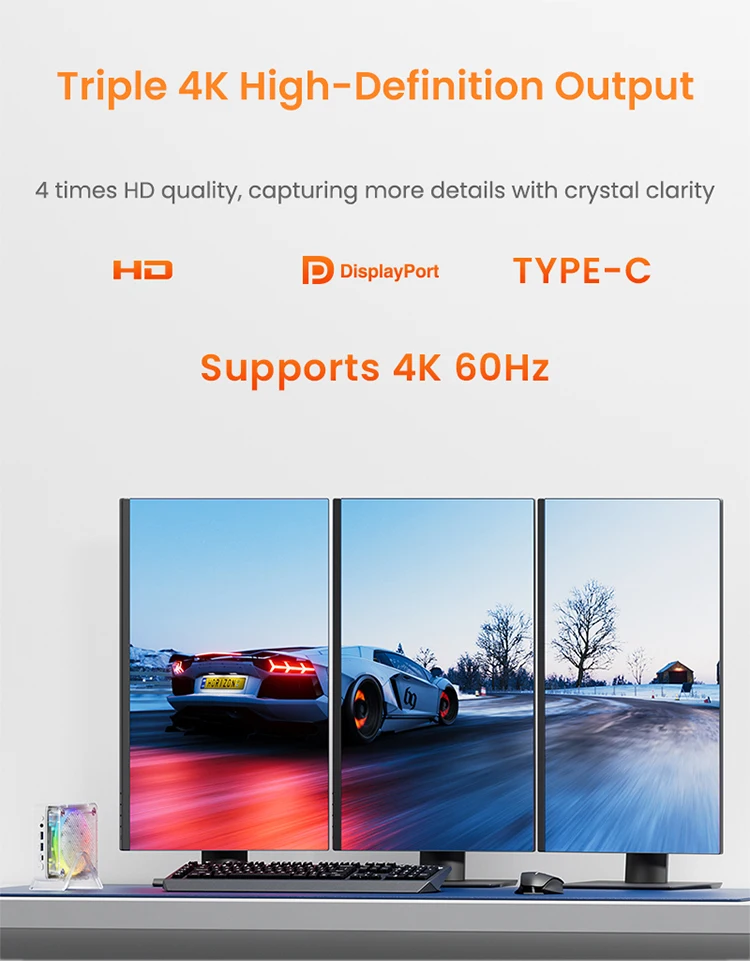 Genmachine Ryzen9 8945HS ES 7840HS 7940HS 8845HS 7640HS ES Mini PC Win 11 WiFi 6 Gaming PC Supprot DDR5 4800MHz Ram Display 4K