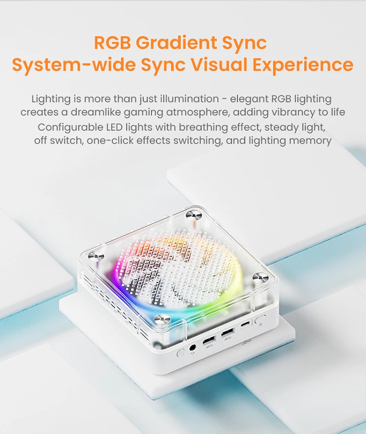 Genmachine Ryzen9 8945HS ES 7840HS 7940HS 8845HS 7640HS ES Mini PC Win 11 WiFi 6 Gaming PC Supprot DDR5 4800MHz Ram Display 4K