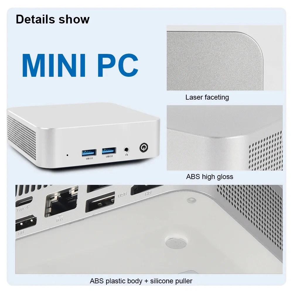 SZBOX W6 Intel N3700/N3710/N3160 Mini PC DDR 2*SATA SSD Wifi BT Pocket Office Computer Windows 10 Desk Computer
