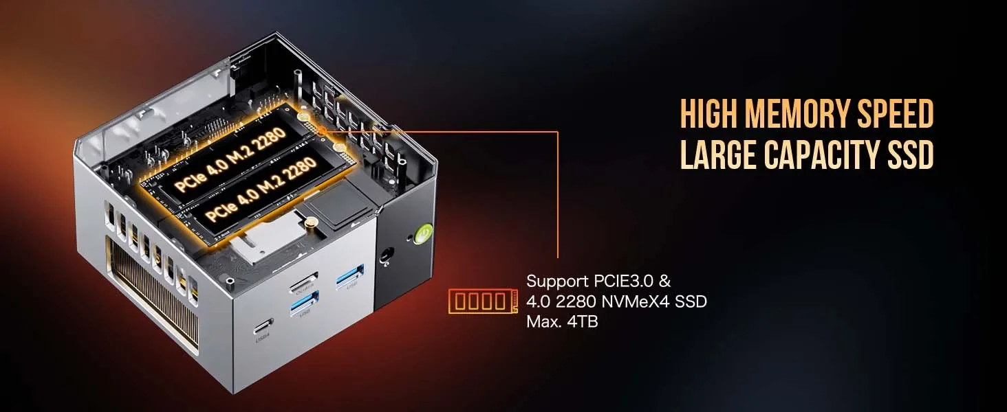 GMKtec EVO-X1 Ryzen Al 9 HX 370 / EVO-X1 Pro Ryzen Al 9 HX 470 PCIE4.0 Oculink Port CPU+CPU+NPU TDP 65W Gaming Mini Pc LPDDR5X