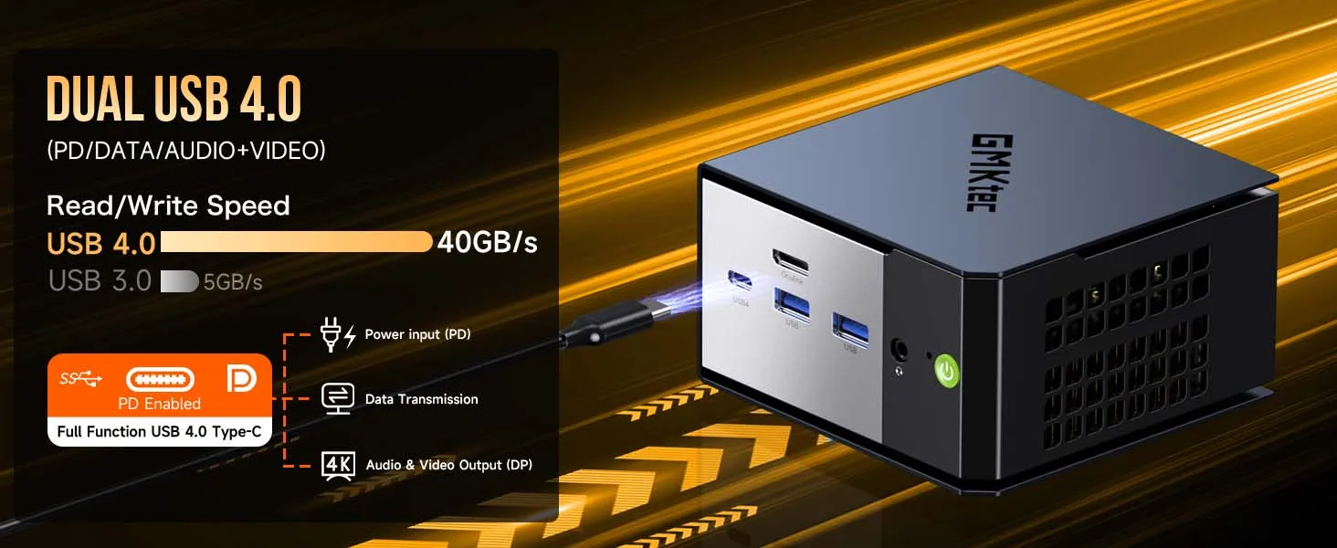 GMKtec EVO-X1 Ryzen Al 9 HX 370 / EVO-X1 Pro Ryzen Al 9 HX 470 PCIE4.0 Oculink Port CPU+CPU+NPU TDP 65W Gaming Mini Pc LPDDR5X