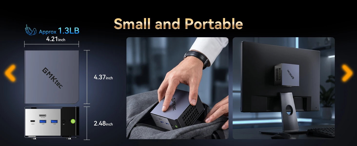 GMKtec EVO-X1 Ryzen Al 9 HX 370 / EVO-X1 Pro Ryzen Al 9 HX 470 PCIE4.0 Oculink Port CPU+CPU+NPU TDP 65W Gaming Mini Pc LPDDR5X