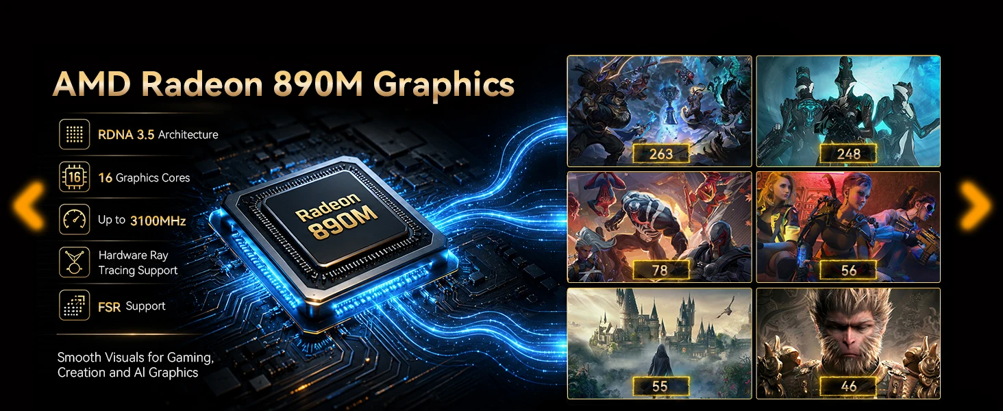 GMKtec EVO-X1 Ryzen Al 9 HX 370 / EVO-X1 Pro Ryzen Al 9 HX 470 PCIE4.0 Oculink Port CPU+CPU+NPU TDP 65W Gaming Mini Pc LPDDR5X