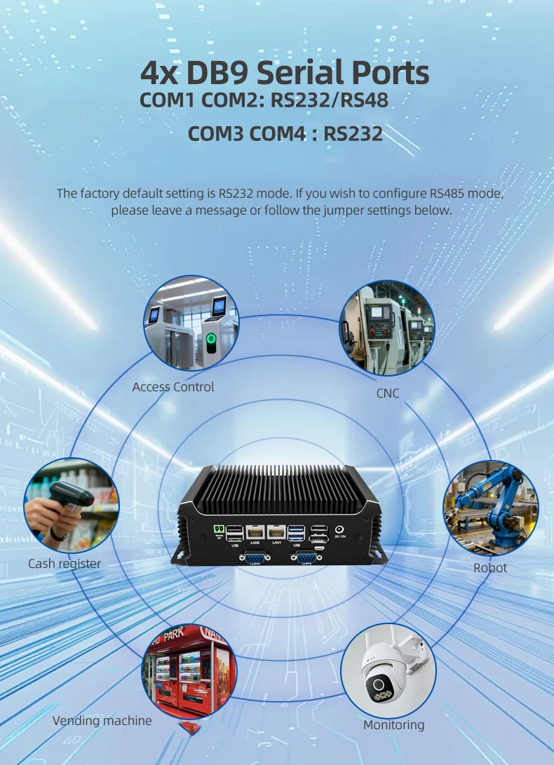 XCY X109G Industrial PC Support WiFi 4G 5G LTE I5-6300U Processor 4x COM RS232 RS485 2xGbE ATX GPIO M.2 SSD Windows Linux