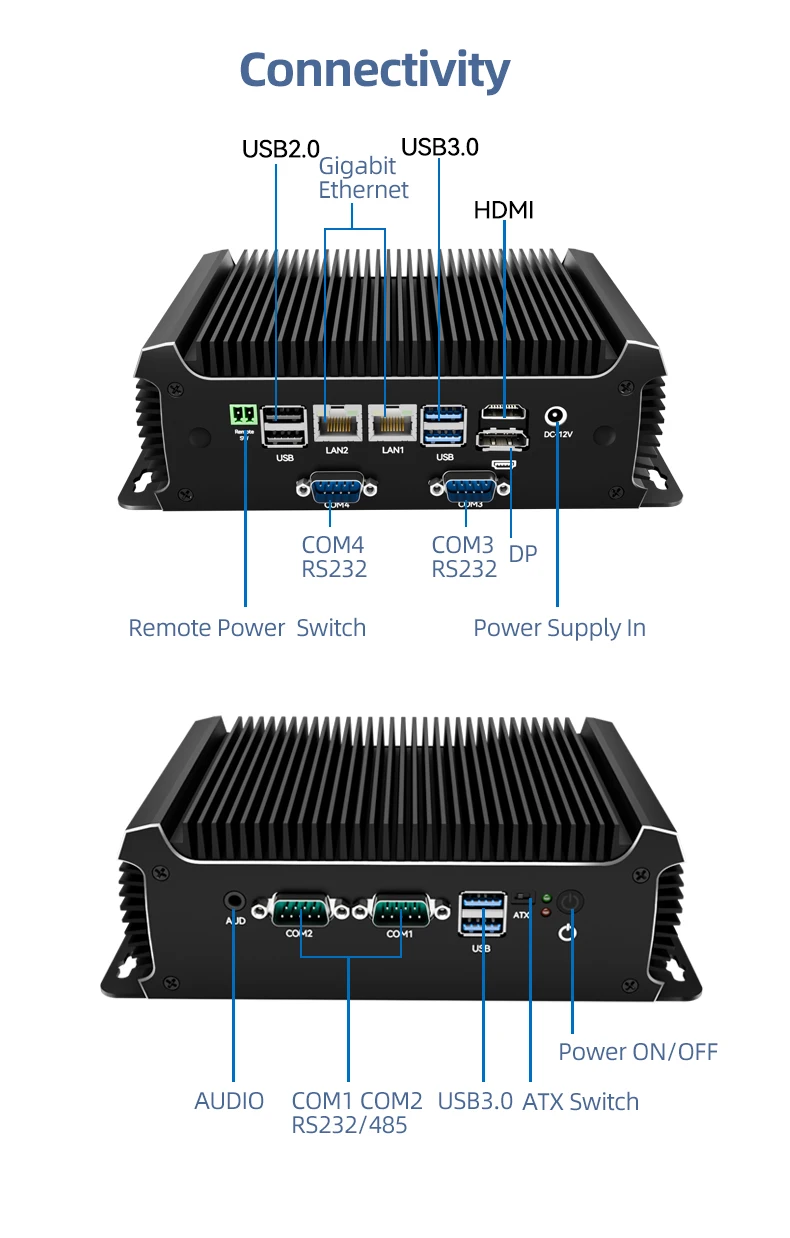 XCY X109G Industrial PC Support WiFi 4G 5G LTE I5-6300U Processor 4x COM RS232 RS485 2xGbE ATX GPIO M.2 SSD Windows Linux