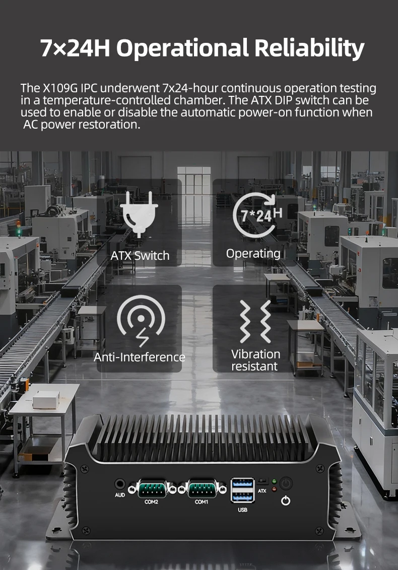 XCY X109G Industrial PC Support WiFi 4G 5G LTE I5-6300U Processor 4x COM RS232 RS485 2xGbE ATX GPIO M.2 SSD Windows Linux
