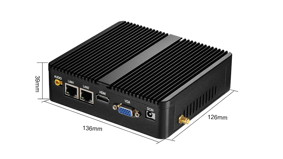 Fanless Industrial PC N5095 2955U i5-4200U 5200U i3-5005U Mini PC Windows Ubuntu 2x Gigabit Ethernet 2x COM RS232 WiFi HDMI VGA