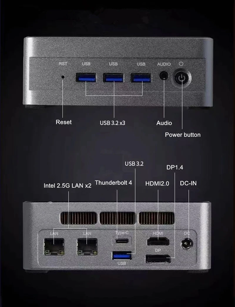 Cheap Mini Computer Dual DDR5 Slot 2.5G RJ45 NIC Thunderbolt3.0 Type-C DP HD Win11 Intel 13th Gen I7 1360P ES 1365U ES Mini PC