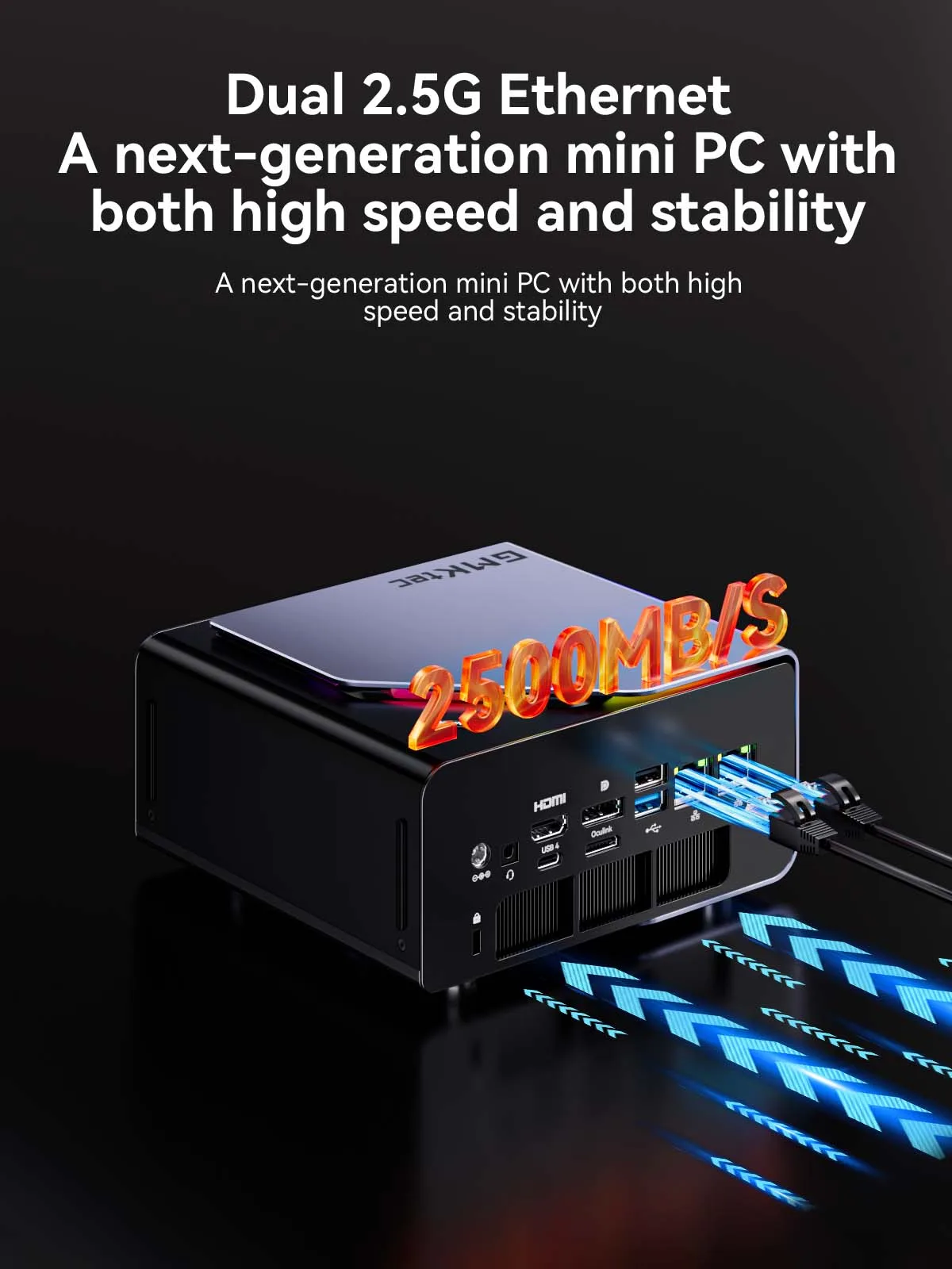 GMKtec K12 AMD Ryzen 7 H 255 Mini PC Windows 11 2*DDR5 3*PCIe SSD WiFi6E BT5.2 2*.5G LAN OCulink Desktop MINI PC Gamer Computer