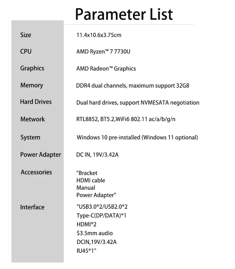 GenMachine AMD Ryzen 7 5700U/5800H/5800U/4800H Mini PC Windows 11 Pro DDR4 3200MHz NVMe SSD WiFi6 BT5.2 Desktop Gaming Computer