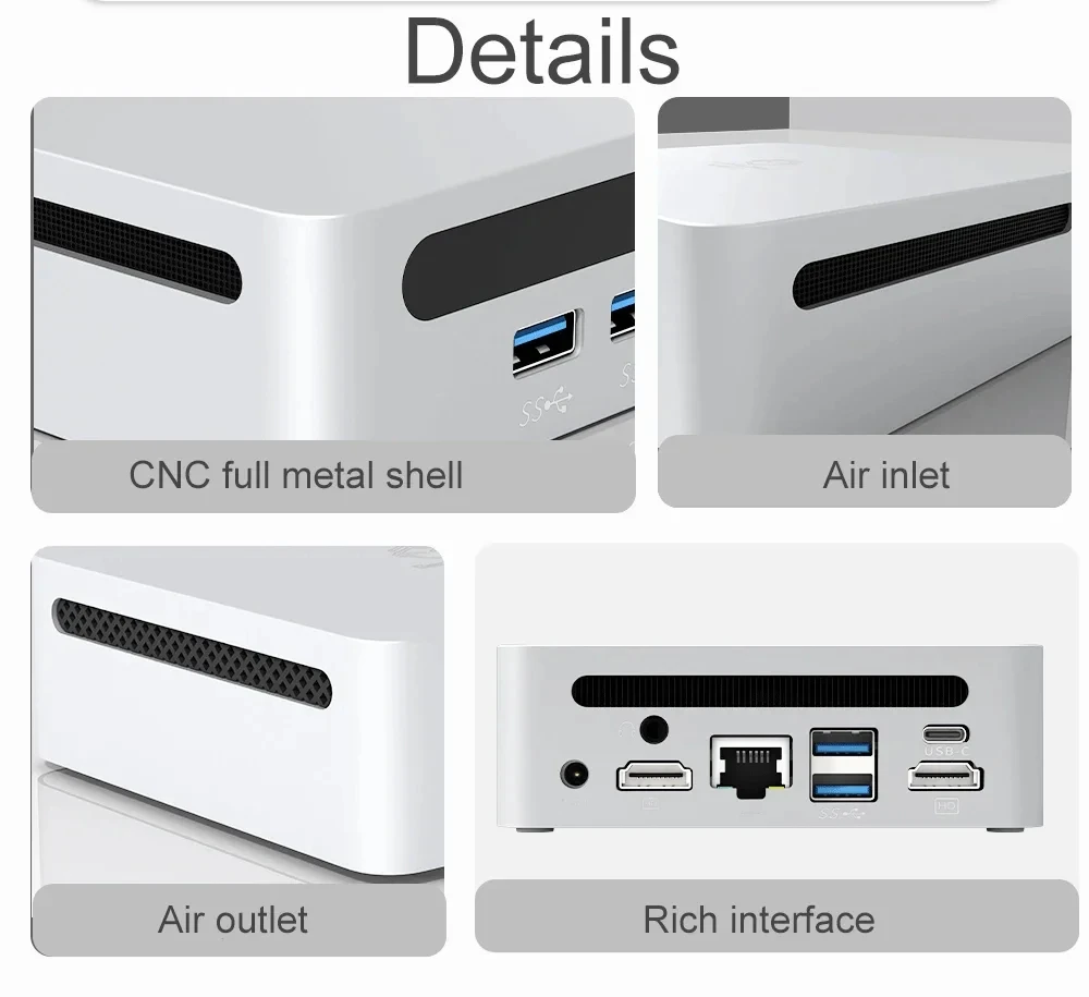 GenMachine AMD Ryzen 7 5700U/5800H/5800U/4800H Mini PC Windows 11 Pro DDR4 3200MHz NVMe SSD WiFi6 BT5.2 Desktop Gaming Computer