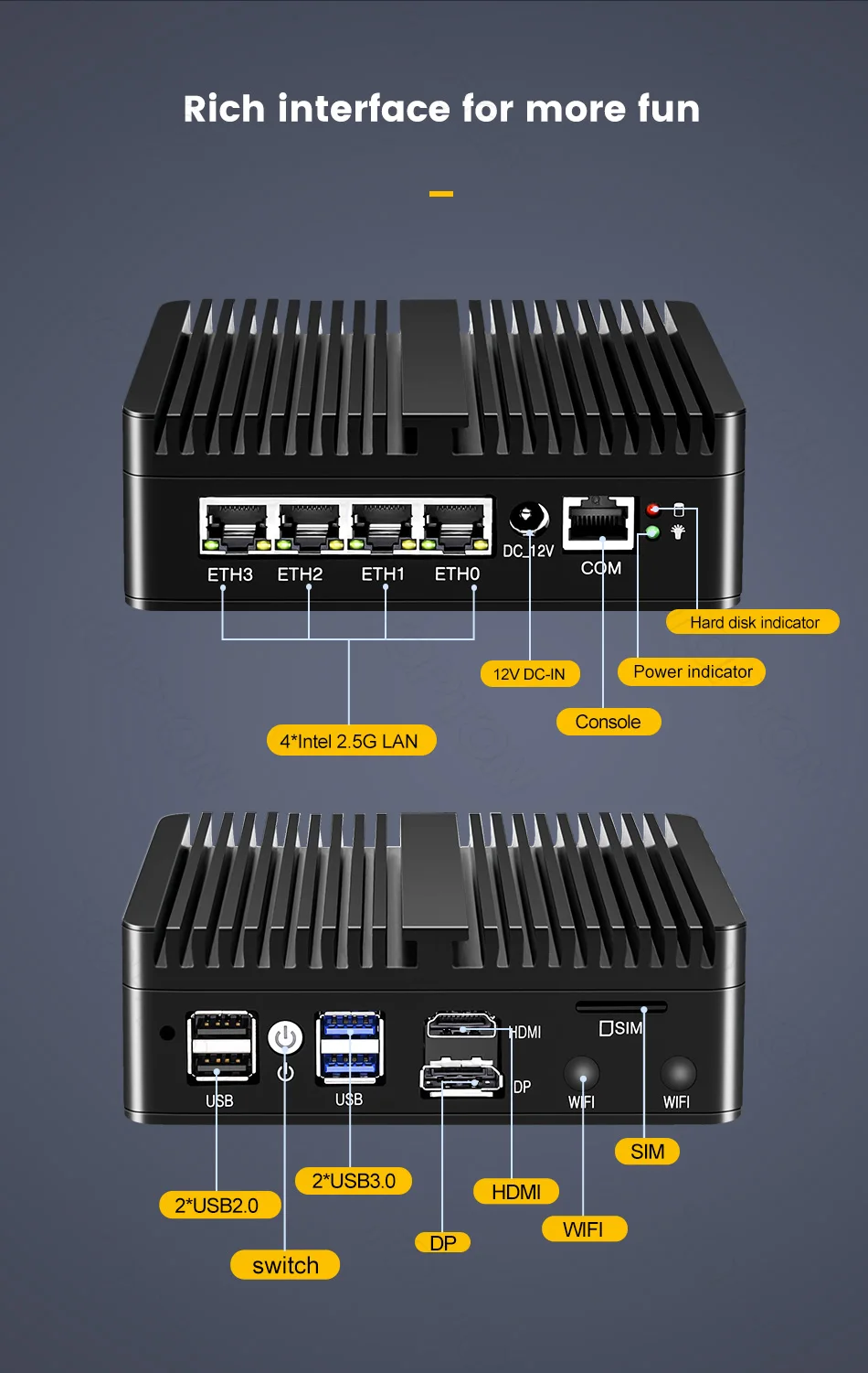 Topton Twin Lake Intel N150 Fanless Soft Router J6412 N5105 7305 4*2.5G NICs Mini PC PfSense OPNsense Firewall Appliance AES-NI