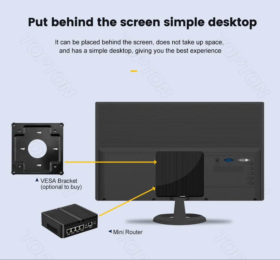 Topton Twin Lake Intel N150 Fanless Soft Router J6412 N5105 7305 4*2.5G NICs Mini PC PfSense OPNsense Firewall Appliance AES-NI